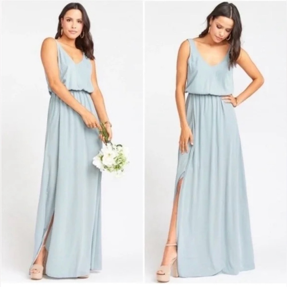 Show me your MUMU Kendall maxi dress. Size XL. Light blue